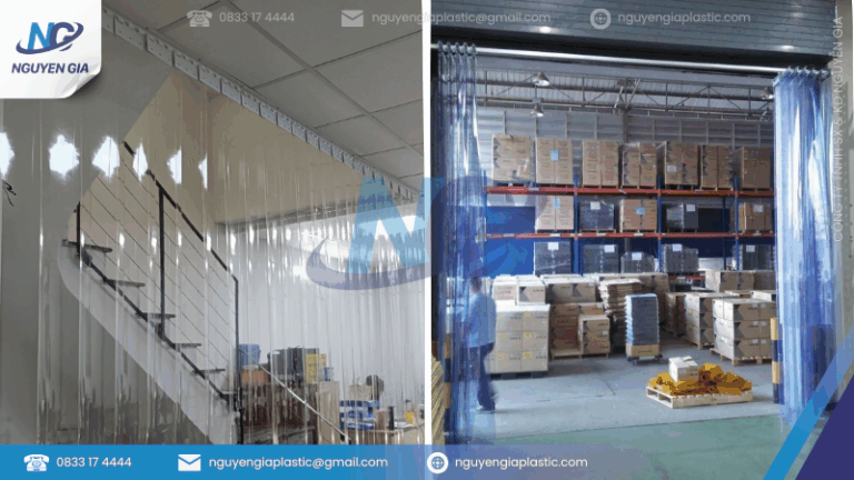 rèm nhựa PVC kéo xếp